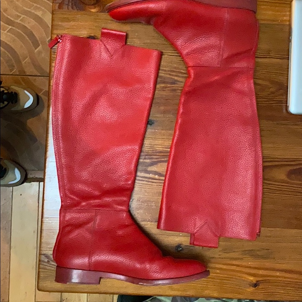 Mercedes Castillo knee high red boots